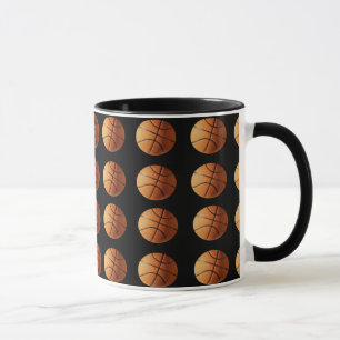 Oranje en zwart Basketbalpatroon, Mok