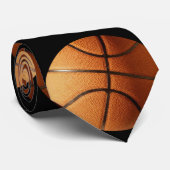 Oranje en zwart Basketbalpatroon, Stropdas (Opgerold)