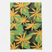 Oranje en zwart bloempatroon theedoek (Verticaal)