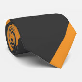 Oranje en zwart brede streep stropdas (Opgerold)