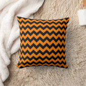 Oranje en zwart Chevron Pattern Kussen (Deken)