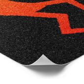 Oranje en zwart danserend Kokopelli Poster (Hoek)