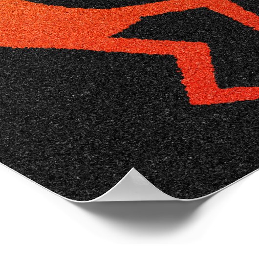 Oranje en zwart danserend Kokopelli Poster (Hoek)