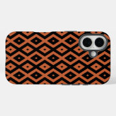 Oranje en zwart diamant patroon Case-Mate iPhone case (Achterkant (horizontaal))