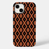 Oranje en zwart diamantpatroon Case-Mate iPhone case (Achterkant)