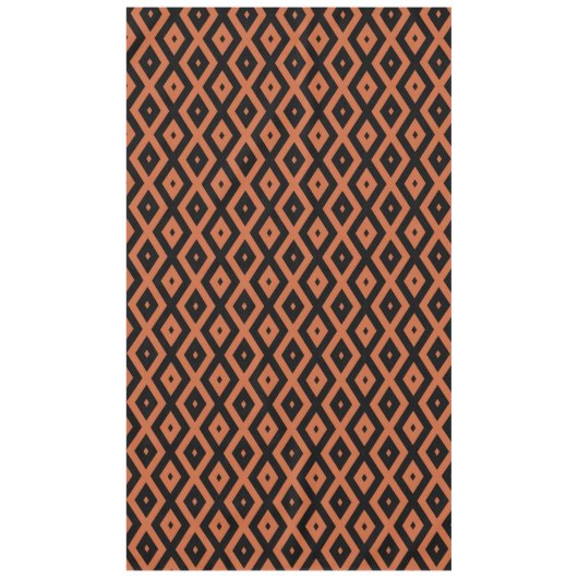 Oranje en zwart diamantpatroon tafelkleed (Voorkant)
