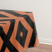 Oranje en zwart diamantpatroon tafelkleed (Voorbeeld)