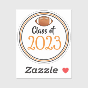 Oranje en zwart Football, Afstuderen jaar Sticker
