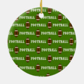 Oranje en zwart Football Helmet-kerstversiering Keramisch Ornament (Achterkant)