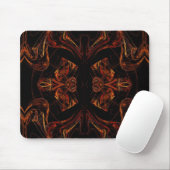 Oranje en zwart fractal Mousepad Muismat (Met muis)