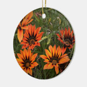 Oranje en zwart Gazanias Round Ornament (Links)