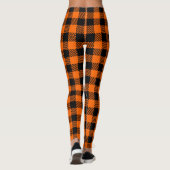 Oranje en zwart gecheckt speldenstang leggings (Achterkant)