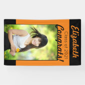 Oranje en zwart gecomprimeerd één fotograafpartij spandoek (Horizontaal)