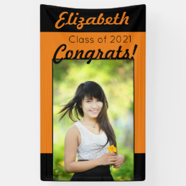 Oranje en zwart gecomprimeerd één fotograafpartij spandoek