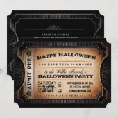 Oranje en zwart geven één halloween party-kaartje  kaart (Voorkant / Achterkant)