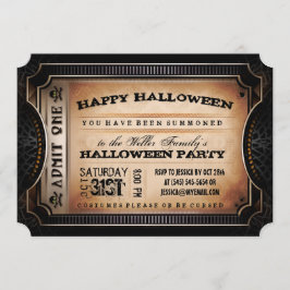Oranje en zwart geven één halloween party-kaartje  kaart