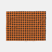 Oranje en zwart Gingham Gingham Gecontroleerd Patr Fleece Deken (Voorkant (Horizontaal))