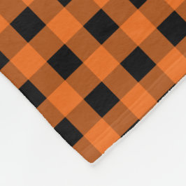 Oranje en zwart Gingham Gingham Gecontroleerd Patr Fleece Deken