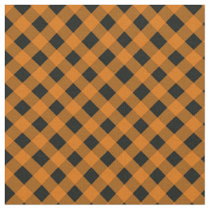 Oranje en zwart Gingham Gingham Gecontroleerd Patr Stof