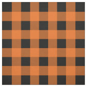 Oranje en zwart Gingham Pattern Fabric Stof (Swatch)