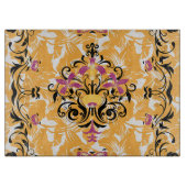 Oranje en zwart grafisch ontwerp, hol leven snijplank (Voorkant)