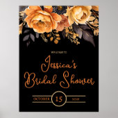 Oranje en Zwart, Halloween, Bruiloftsfeest met blo Poster (Voorkant)