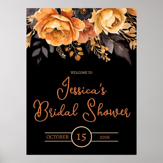 Oranje en Zwart, Halloween, Bruiloftsfeest Poster (Voorkant)
