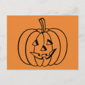 Oranje en zwart Halloween Jack-O-Lantern pompoen Briefkaart (Voorkant)