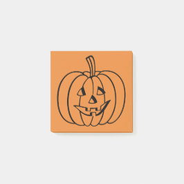 Oranje en zwart Halloween Jack-O-Lantern pompoen Post-it® Notes