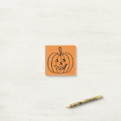 Oranje en zwart Halloween Jack-O-Lantern pompoen Post-it® Notes (Op bureau)