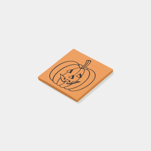 Oranje en zwart Halloween Jack-O-Lantern pompoen Post-it® Notes (Schuin)