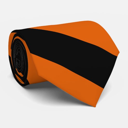 Oranje en zwart II Stropdas (Opgerold)