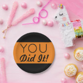 Oranje en zwart je hebt het Afstuderen gedaan Papieren Bordje (Feest)