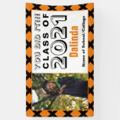 Oranje en zwart je hebt het Afstuderen gedaan Spandoek (Verticaal)