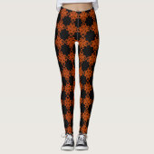Oranje en zwart leggings (Voorkant)