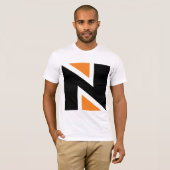 Oranje en zwart, N Mannen T-shirt (Voorkant volledig)