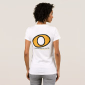 Oranje en zwart op wit t-shirt (Achterkant volledig)