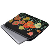 Oranje en zwart papaver Oranje rood Laptop Sleeve (Voorkant onderkant)