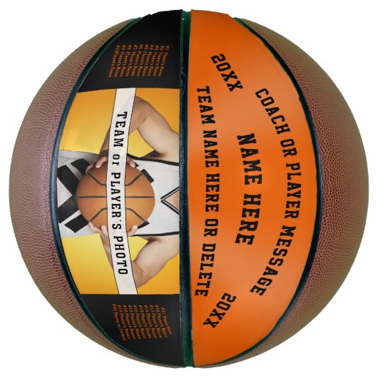 Oranje en zwart, persoonlijk, foto Basketball Basketbal (Verticaal)