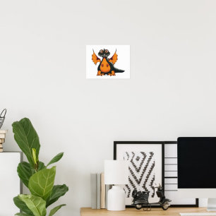 Oranje en zwart Poster