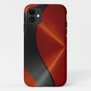 Oranje en zwart roestvrij staal iPhone 11 hoesje