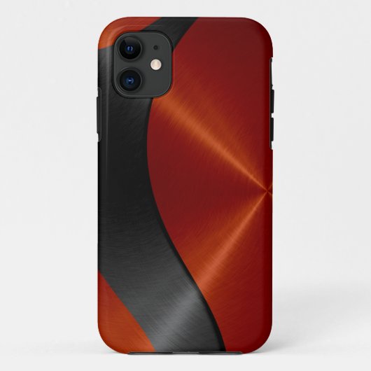 Oranje en zwart roestvrij staal Case-Mate iPhone case (Achterkant)