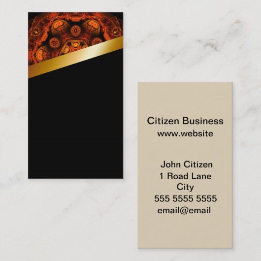 Oranje en zwart standaard Visitekaartje U (Voorkant / Achterkant)