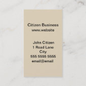 Oranje en zwart standaard Visitekaartje U (Achterkant)