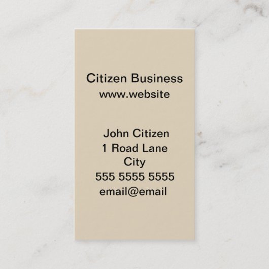 Oranje en zwart standaard Visitekaartje U (Achterkant)