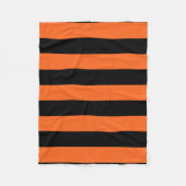 Oranje en zwart Stripe Halloween Patroon Fleece Deken (Voorkant)