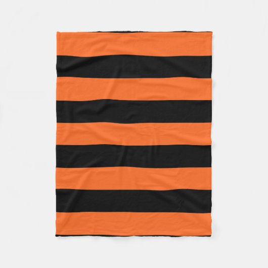 Oranje en zwart Stripe Halloween Patroon Fleece Deken (Voorkant)
