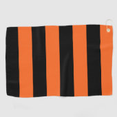 Oranje en zwart Stripe Halloween Patroon Golfhanddoek (Horizontaal)