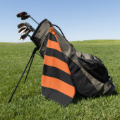 Oranje en zwart Stripe Halloween Patroon Golfhanddoek (Groen)