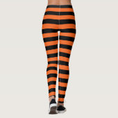 Oranje en zwart Stripe Halloween Patroon Leggings (Achterkant)